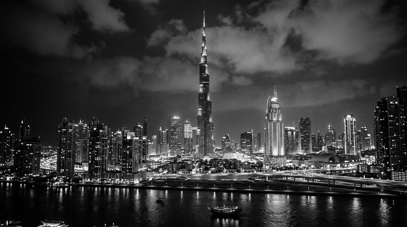 Dubai skyline at night